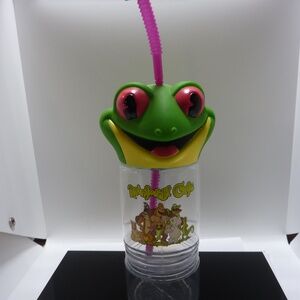 Rainforest Cafe Tree Frog 3D Head Travel Cup Water Bottle Souvenir Drink/Snack
